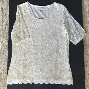 Coldwater Creek lace short sleeve top in M (10-12)